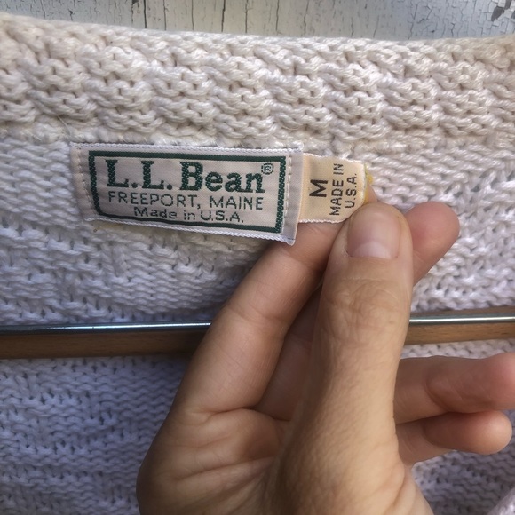 SOLD-Vintage L.L. Bean 100% cotton cardigan made in USA - Picture 4 of 14